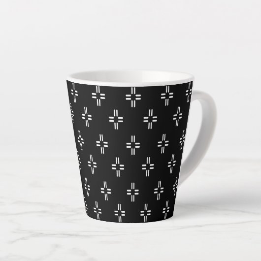 Tasse Latte Abstrait noir et blanc (Angle droit)