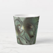 Tasse Latte Abstrait Olive Sage Green Grey Fractal Art Imagina (Devant)