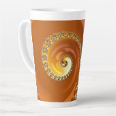 Tasse Latte Abstrait or Orange Dégradé Spiral Fractal (Angle gauche)