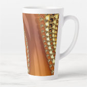 Tasse Latte Abstrait or Orange Dégradé Spiral Fractal (Droite)