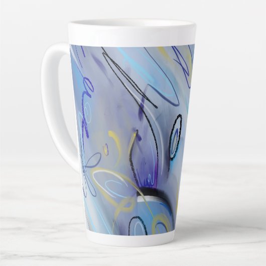 Tasse Latte Abstrait pourpre (Angle gauche)