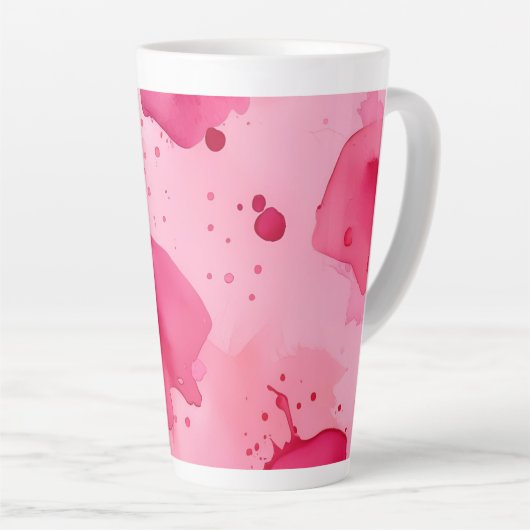 Tasse Latte Abstrait rose sur rose (Angle droit)