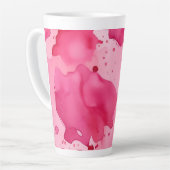Tasse Latte Abstrait rose sur rose (Angle gauche)