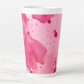 Tasse Latte Abstrait rose sur rose (Devant)