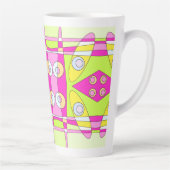 Tasse Latte Abstrait surf Bright Pink Green Bubblegum (Droite)