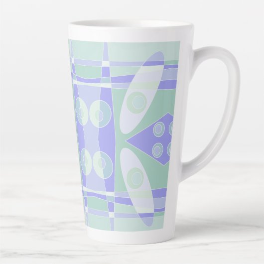 Tasse Latte Abstrait Surf Pastel Purple Green (Droite)