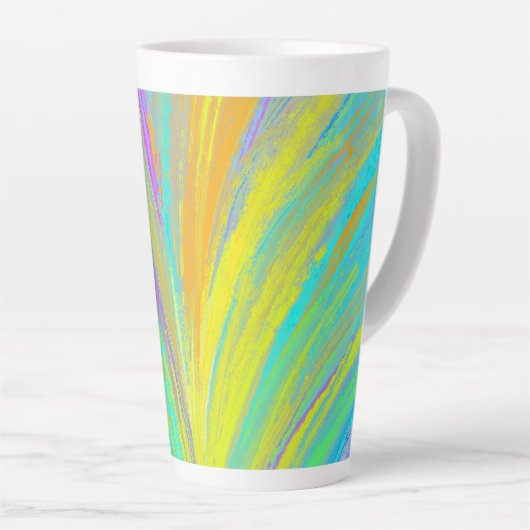 Tasse Latte Abstrait Tropical Summer Fun (Angle droit)