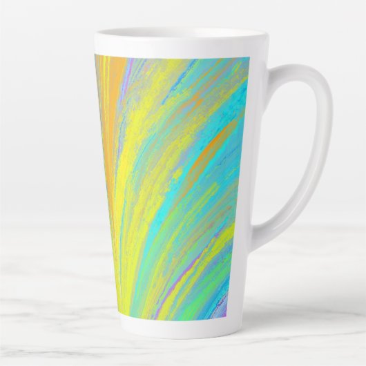Tasse Latte Abstrait Tropical Summer Fun (Droite)