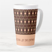 Tasse Latte Accent floral de pêche (Angle droit)