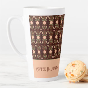 Tasse Latte Accent floral de pêche