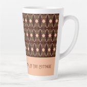 Tasse Latte Accent floral de pêche (Droite)