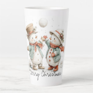 Tasse Latte Acclamations de boule de neige et high-fives glaci