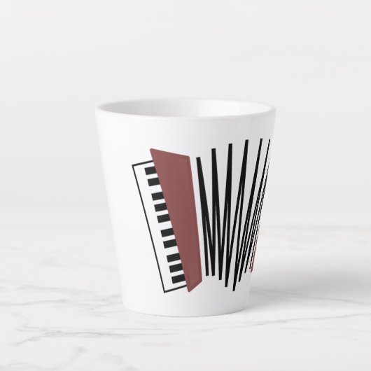Tasse Latte Accordéon, rouge (Devant)
