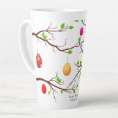 Tasse Latte Accouchement des oeufs de Pâques, branches de l'ar (Angle gauche)