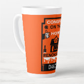 Tasse Latte Accueil Amélioration Félicitations (Angle gauche)