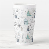 Tasse Latte Accueil confortable Noël Turquoise ID985 (Devant)