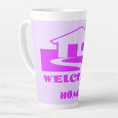 TASSE LATTE ACCUEIL DEUX TONS DE PURPLE PLUS LOGO (Angle gauche)