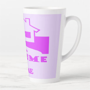 TASSE LATTE ACCUEIL DEUX TONS DE PURPLE PLUS LOGO
