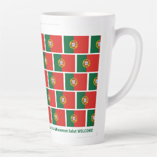Tasse Latte Accueil personnalisé Accueil Drapeau portugais
