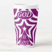 Tasse Latte Achempong Dieu est Love Star Profond pourpre (Devant)