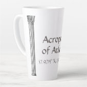 Tasse Latte Acropole d'Athènes Latitude Longitude (Angle gauche)