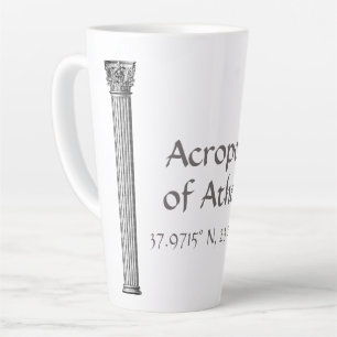 Tasse Latte Acropole d'Athènes Latitude Longitude