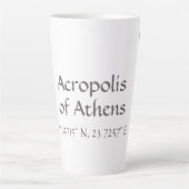 Tasse Latte Acropole d'Athènes Latitude Longitude (Devant)