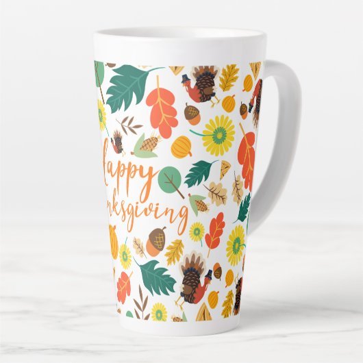 Tasse Latte Action de grâces (Angle droit)