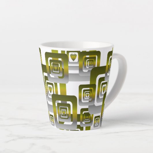 Tasse Latte Activate My Heart Pattern Silver (Angle droit)