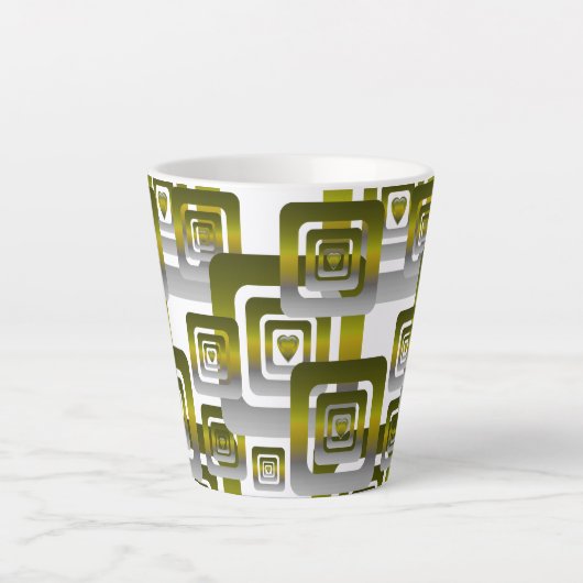 Tasse Latte Activate My Heart Pattern Silver (Devant)