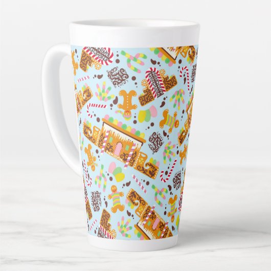 Tasse Latte Adobe Gingerbread House avec Gum Drops (Angle gauche)