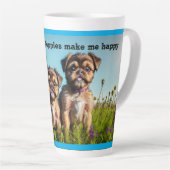 Tasse Latte Adorable Brussels Griffon Puppies (Angle droit)