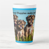 Tasse Latte Adorable Brussels Griffon Puppies (Devant)