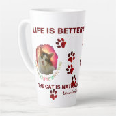 Tasse Latte Adorable Cute Calico Chat (Angle gauche)