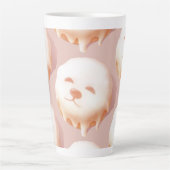 Tasse Latte Adorable Donut Visage Chien (Devant)