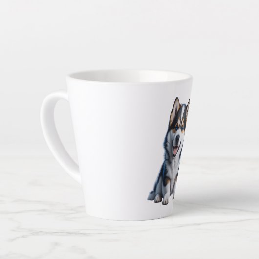 Tasse Latte Adorable HD Alaskan Malamute Portrait Chiot - Embr (Angle gauche)