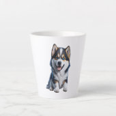 Tasse Latte Adorable HD Alaskan Malamute Portrait Chiot - Embr (Devant)