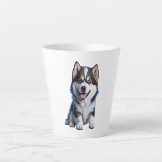 Tasse Latte Adorable HD Alaskan Malamute Portrait Chiot - Embr (Devant)