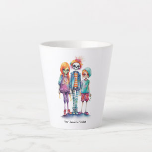 Tasse Latte Adorable Pastel Zombie Trio - Joli Halloween