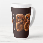Tasse Latte Adorable Ruby Cavalier Spaniel (Angle droit)