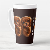 Tasse Latte Adorable Ruby Cavalier Spaniel (Angle gauche)