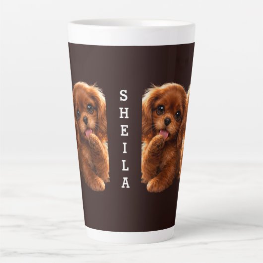 Tasse Latte Adorable Ruby Cavalier Spaniel (Devant)