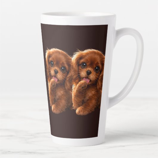 Tasse Latte Adorable Ruby Cavalier Spaniel (Droite)