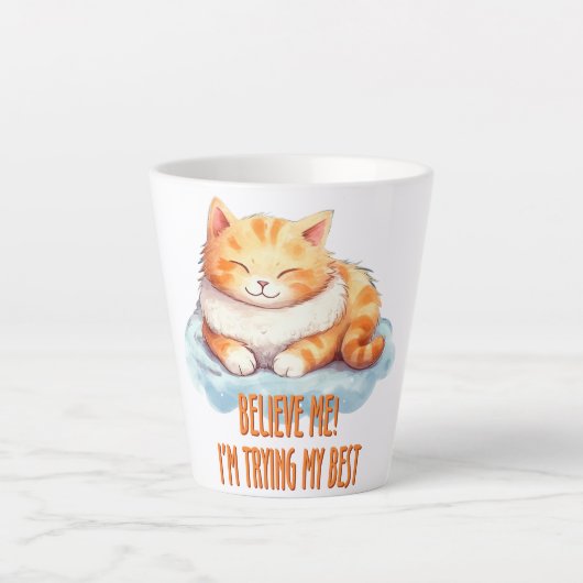 Tasse Latte Adorable Tabby Orange Chat - Je tente mon meilleur (Devant)