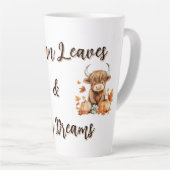 Tasse Latte Adorable Vache des Highlands de l'automne (Angle droit)