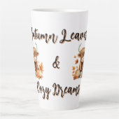 Tasse Latte Adorable Vache des Highlands de l'automne (Devant)