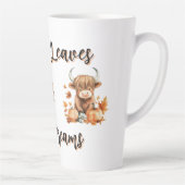 Tasse Latte Adorable Vache des Highlands de l'automne (Droite)