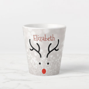Tasse Latte Adorable visage de rennes, Bokeh