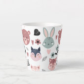 Tasse Latte Adorable Woodland Creatures With Hearts (Devant)