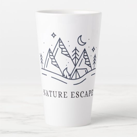 Tasse Latte "Adventure Awaits Camping Graphic (Devant)